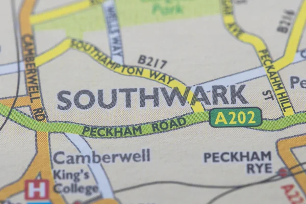 London borough of Southwark location map — Stock Photo, Image