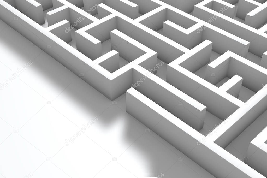 Complex maze structure. Business problems and solution concept. 
