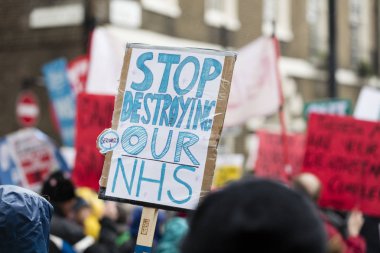 Londra, Uk - 3 Şubat 2018: Protestocular ve kampanyacılar 
