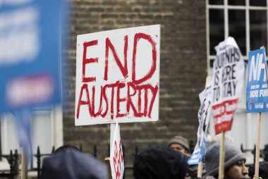 Londra, Uk - 3 Şubat 2018: Protestocular ve kampanyacılar 