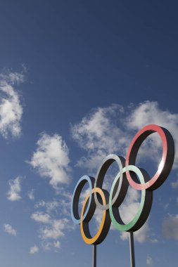Londra, Uk - 15 Şubat 2018 Olimpiyat sembolü 