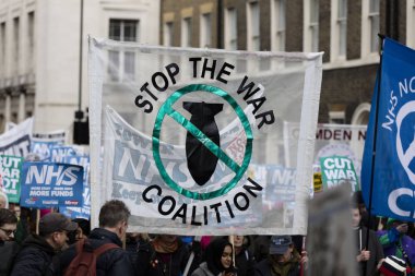 Londra, Uk - 3 Şubat 2018: Protestocular ve kampanyacılar 