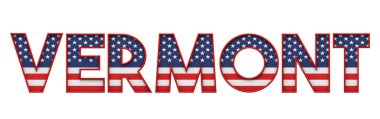 Vermont Usa eyaleti başlangıç ve çizgili harflerden yapılmıştır. 3d Hazırlama