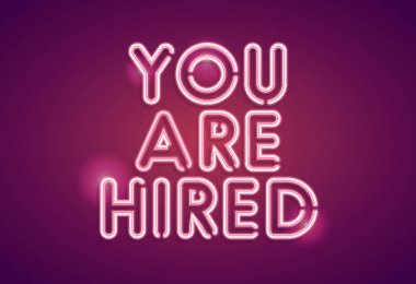 Kiralık neon istihdam işareti vardır