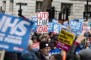 Londra, Uk - 3 Şubat 2018: Protestocular ve kampanyacılar 