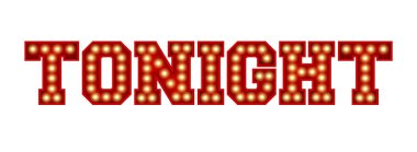 Bu gece kırmızı renkli ampulden yapılmış kelime izole edilmiş. 