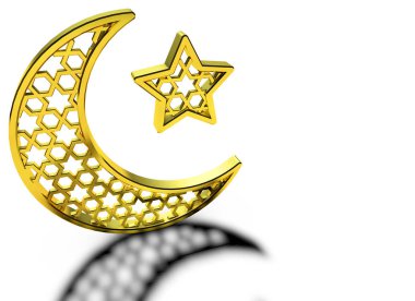Ramazan ayı ve yıldız. 3d Hazırlama