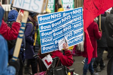 Londra, Uk - 3 Şubat 2018: Protestocular ve kampanyacılar 