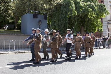 Windsor, Uk - 17 Mayıs 2018: Kol ile tam teçhizatlı prova