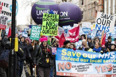 Londra, Uk - 3 Şubat 2018: Protestocular ve kampanyacılar 