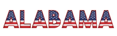 Alabama Usa eyaleti başlangıçtan ve çizgili harflerden yapılmıştır. 3d Hazırlama