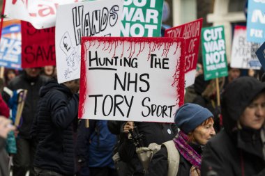 Londra, Uk - 3 Şubat 2018: Protestocular ve kampanyacılar 