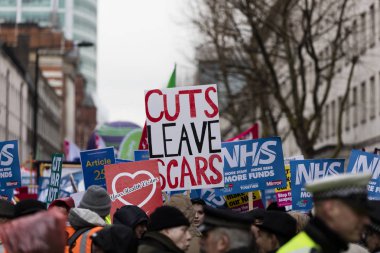 Londra, Uk - 3 Şubat 2018: Protestocular ve kampanyacılar 