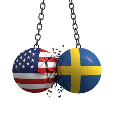 Usa ve İsveç arasındaki ilişki çatışması. Ticaret anlaşması konsepti
