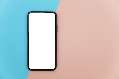 Modern çerçevesiz akıllı telefon ekranının ön görüntüsü