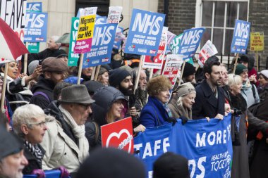 Londra, Uk - 3 Şubat 2018: Protestocular ve kampanyacılar 