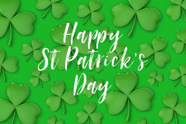 Aziz Patrick günü İrlanda yoncası geçmişi. 3d oluşturma