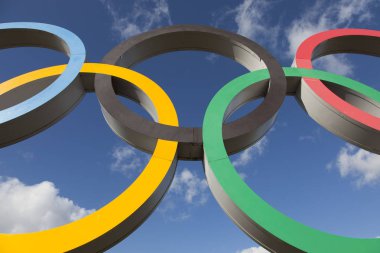 Londra, Uk - 15 Şubat 2018 Olimpiyat sembolü 