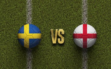 İngiltere, İsveç futbol çeyrek final maçına karşı. 3d Hazırlama