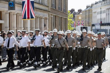 Windsor, Uk - 17 Mayıs 2018: Kol ile tam teçhizatlı prova