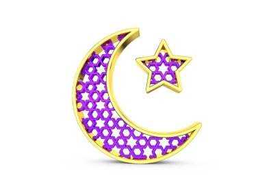 Ramazan ayı ve yıldız. 3d Hazırlama