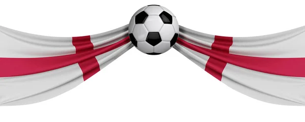 The national flag of England with a soccer ball. Football suppor — Stock Photo, Image