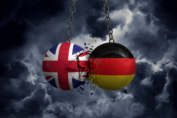 Политические шары Великобритании и Германии врезаются в каждый
 