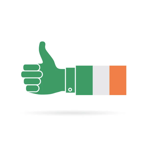 爱尔兰国旗竖起矢量图标 — 图库照片