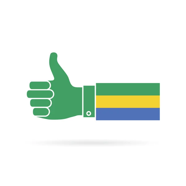 加蓬国旗大拇指 — 图库照片