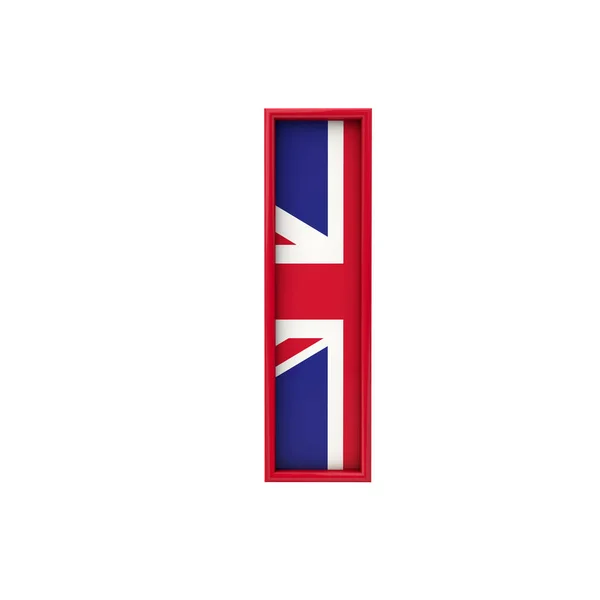 字母I联合杰克字体 英国国旗字母 3D渲染 — 图库照片