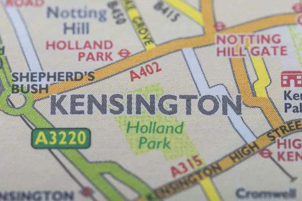 Londen borough of Kensington locatie kaart — Stockfoto
