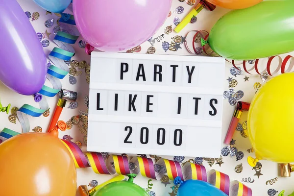 Party celebration background with party message on a lightbox — Stock Photo, Image
