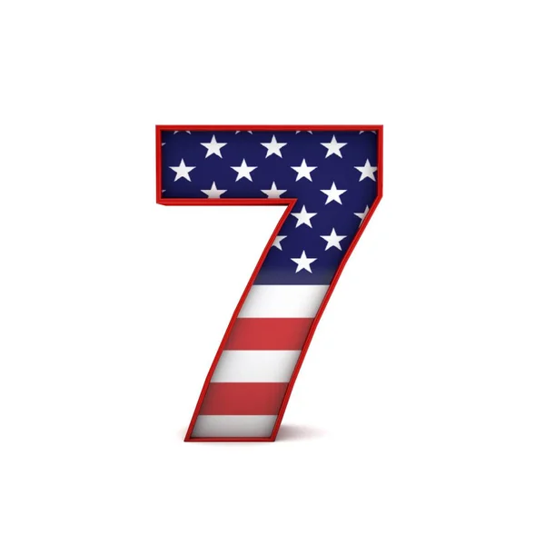 Número Estrelas Listras American Flag Lettering Fonte Renderização — Fotografia de Stock