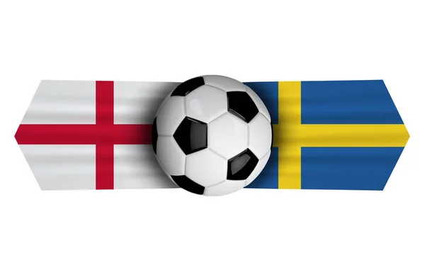 England Sweden Soccer Quarter Final Match Rendering — Stock Photo, Image