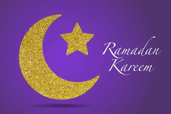 Ramadam Kareem Måne Och Stjärna Illustration — Stockfoto