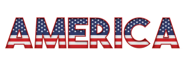 Amerika Stjerner Striber Flag Skrifttype Ord Gengivelse - Stock-foto