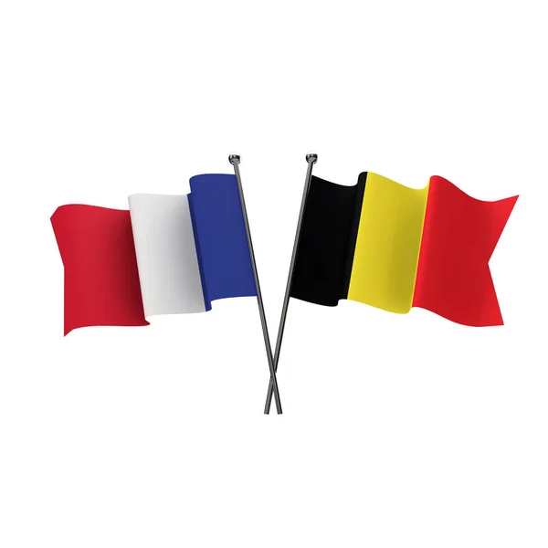 Bélgica França Partida Semifinal Futebol Renderização — Fotografia de Stock
