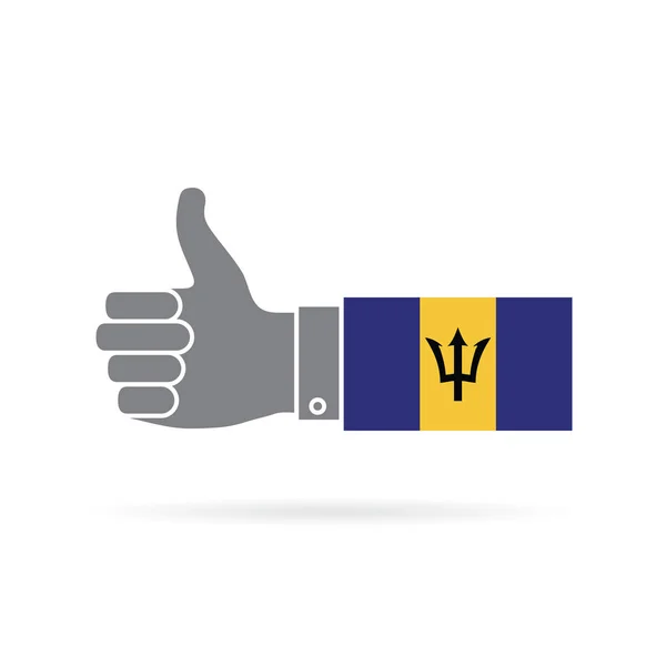 Barbados Country Flag Thumbs — Stock Photo, Image