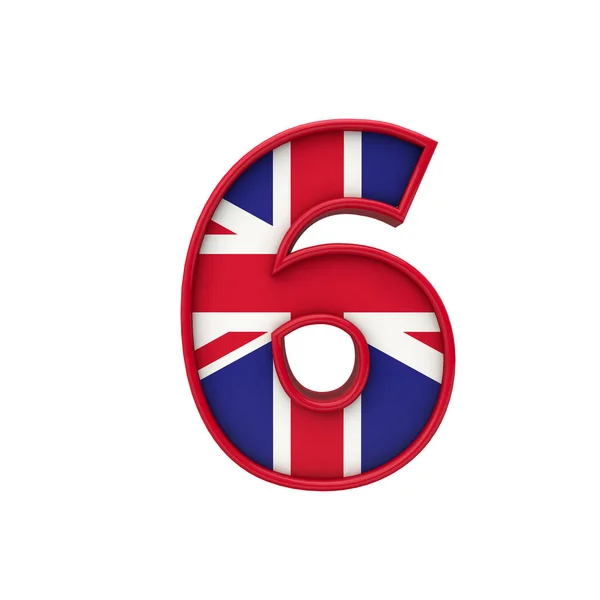 Número Union Jack Font Letras Bandeira Grã Bretanha Renderização — Fotografia de Stock