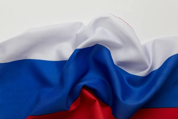 Russian white blue and red flag on a white background