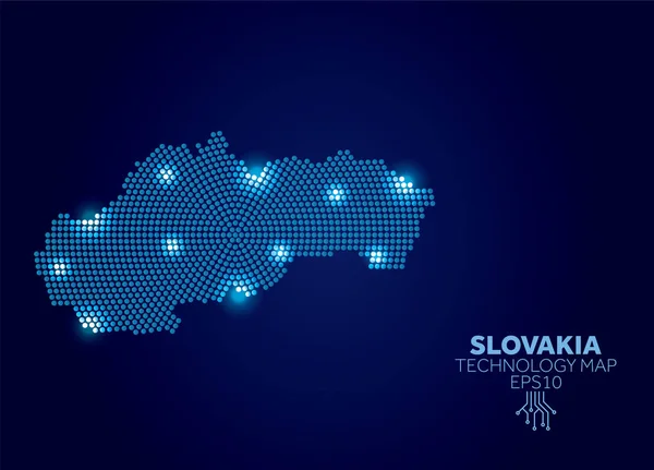 Slovakia dotted technology map. Modern data communication concept