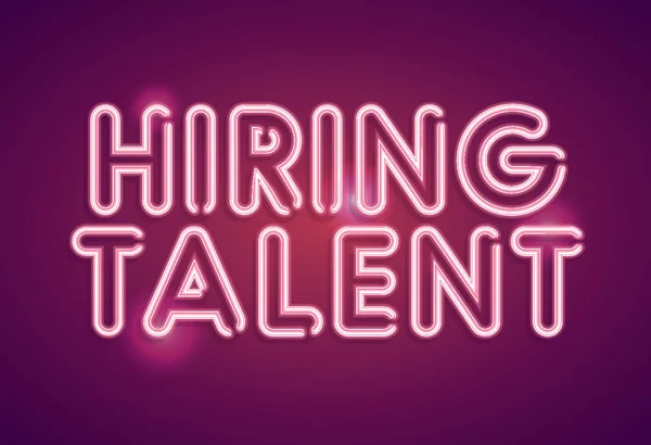 Hiring Talent Neon Employment Sign — Stock Photo, Image