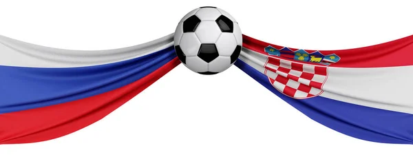 Russia Contro Croazia Partita Dei Quarti Finale Calcio Rendering — Foto Stock