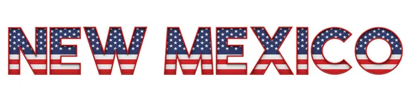 New Mexico Usa staat gemaakt van start en strepen belettering. 3d — Stockfoto