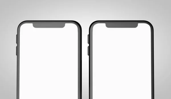 Σύγχρονη frameless smartphone 3d mock up με λευκή οθόνη. — Φωτογραφία Αρχείου