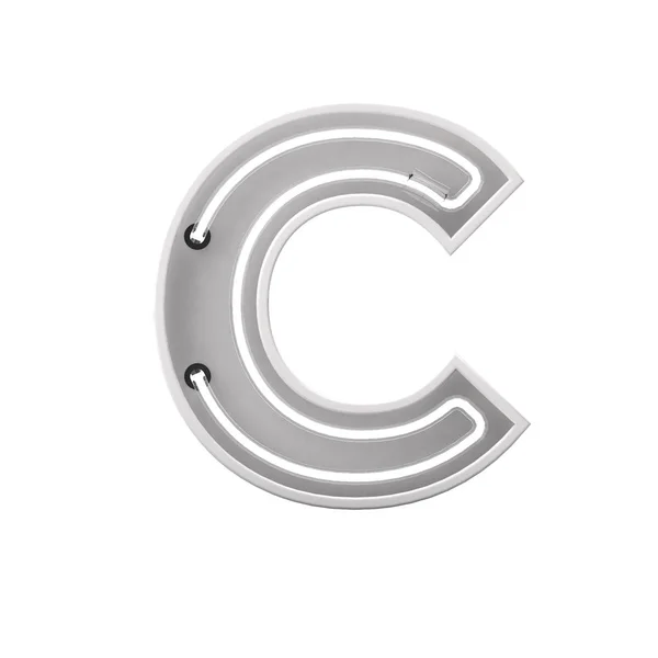 Letter C beveled capital letter. 3D Rendering — Stock Photo, Image
