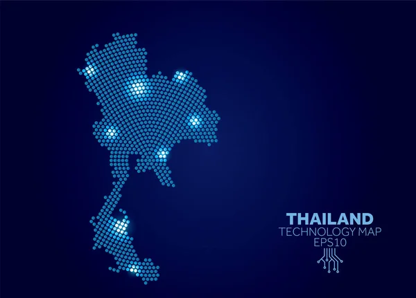 Thailand dotted technology map. Modern data communication concept