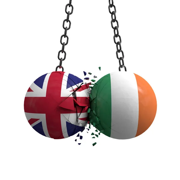 Політичні м'ячі Великої Британії та Ірландії врізаються в кожен. — стокове фото