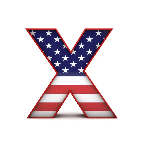 Letter Stars Stripes American Flag Lettering Font Rendering — 图库照片