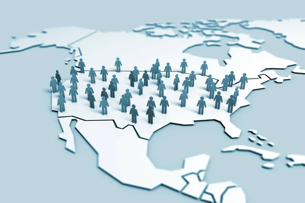 United States America Population Community Concept Rendering — Stock Photo, Image